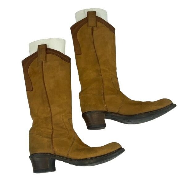 Vic Matie Brown Suede Western Cowboy Boots - Size 6 - Picture 4 of 10